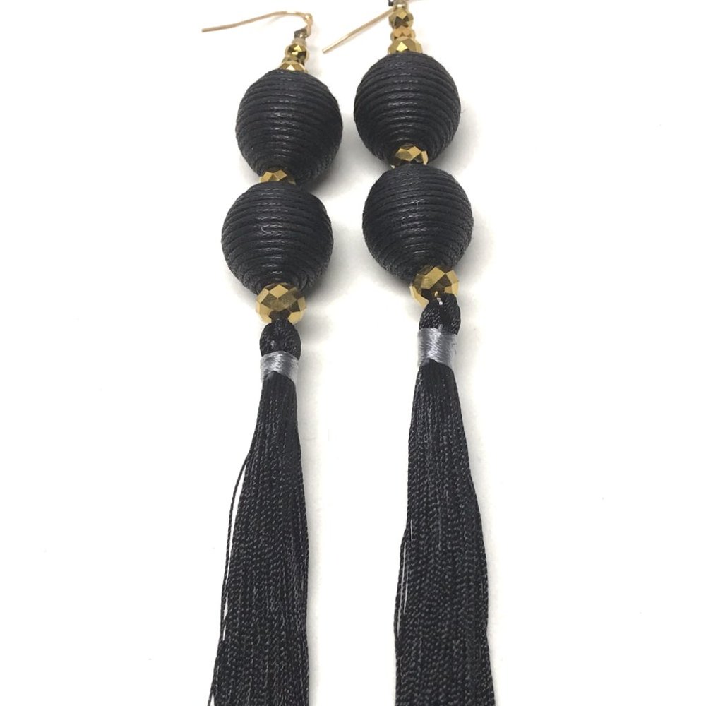 Black ball tassel Earrings